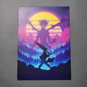 Displate Black Clover Asta and Devil Silhouette Metal Poster